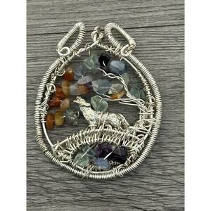 Handmade Wire Rainbow Bridge Pendant . Measures 2.5”